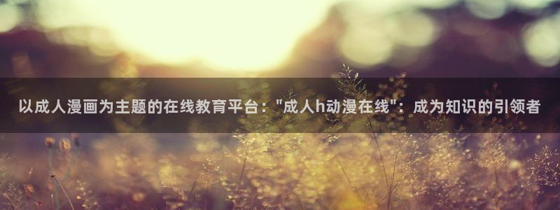 age动漫动画：以成人漫画为主题的在线教育平台：\